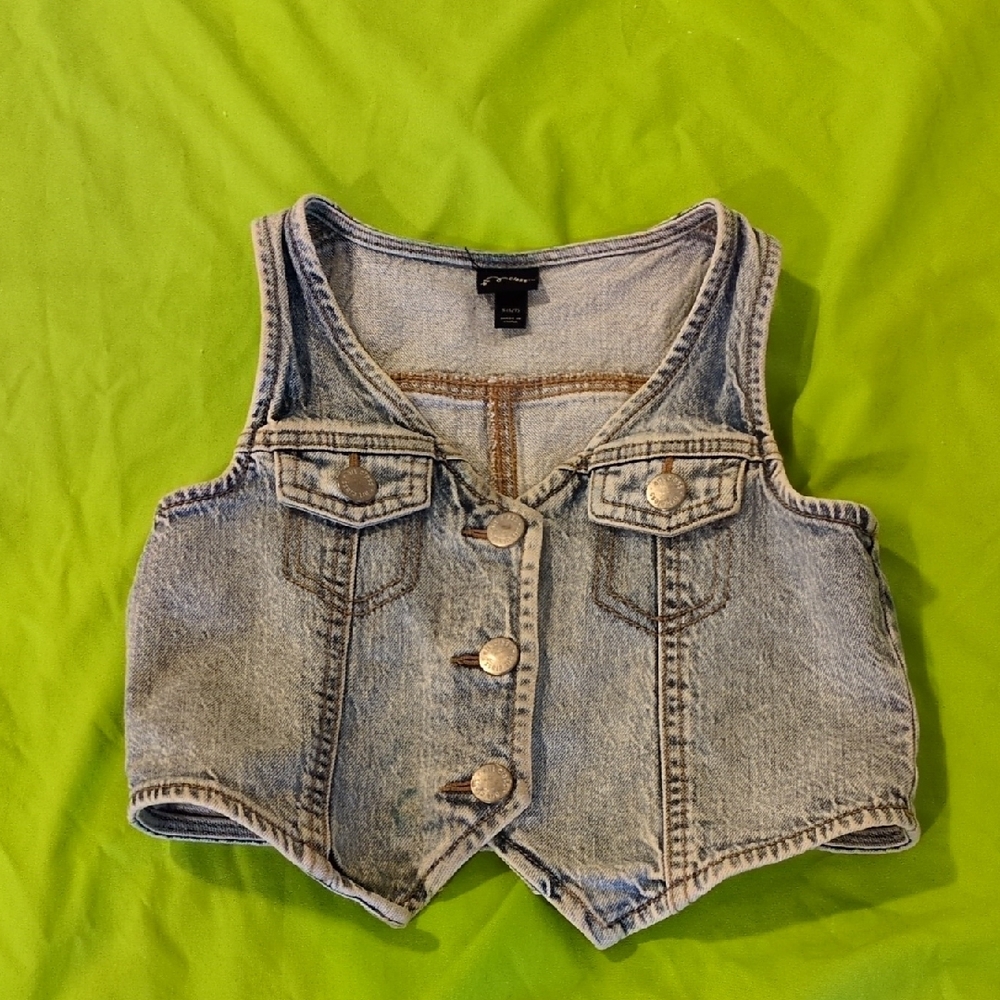 Art Class Blue Denim Vest Girls S 6-7